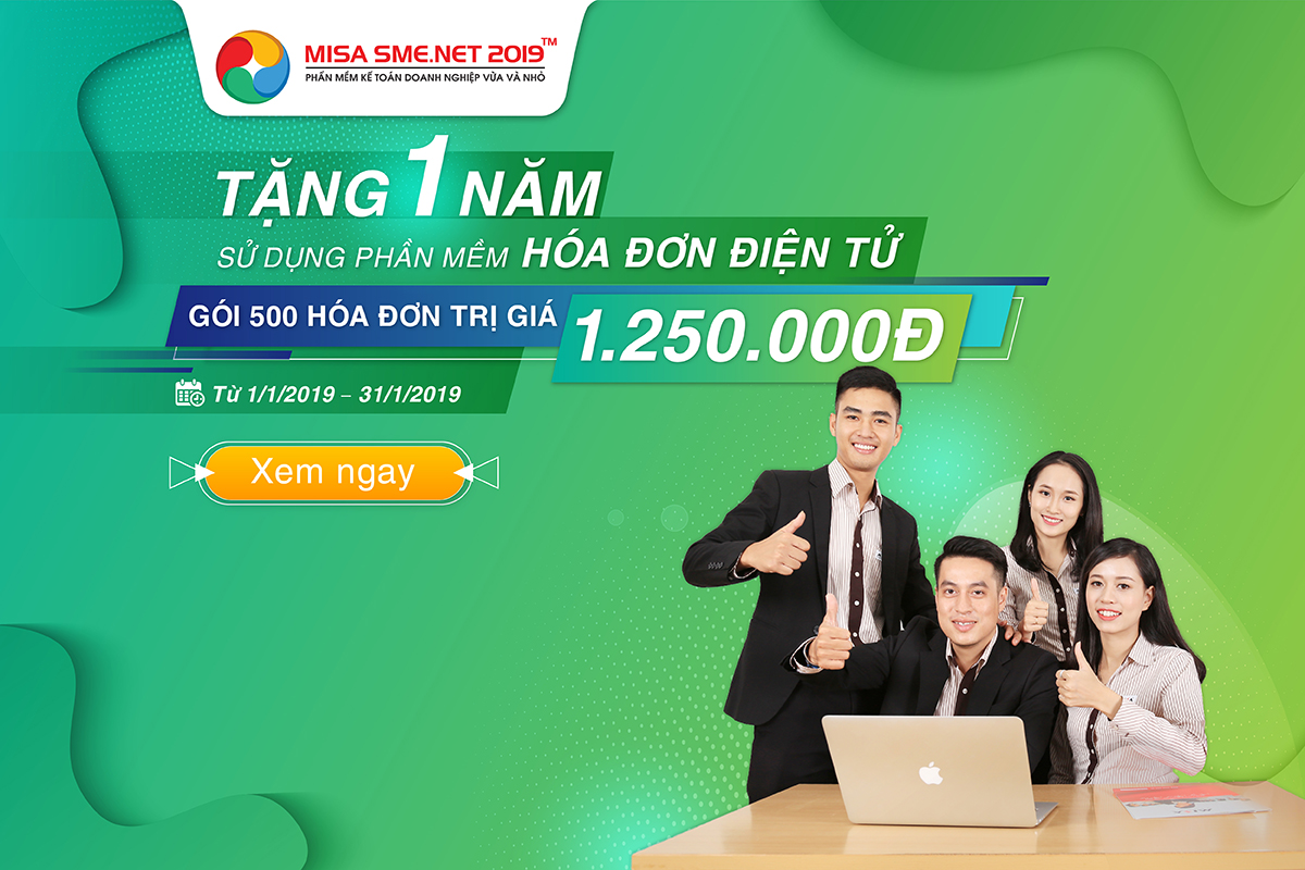 tặng hóa đơn điện tử khi mua phần mềm kế toán MISA